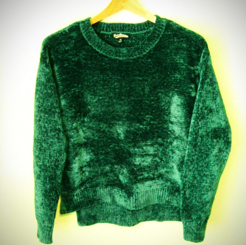 Freshman 1996 Crew Neck Green Sweater Size M